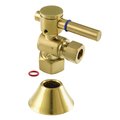 Kingston Brass 1/2" FIPx3/8" OD Comp Quarter-Turn Angle Stop Valve W/ Flange, Brass CC43107DLK